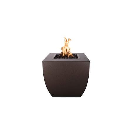 The Outdoor Plus 30 Square Avalon Fire Pit, Powder Coated Metal, Silver Vein, Spark Ignition w/Flame Sense, Natural Gas OPT-AVTFPPC3030FSEN-SLV-NG